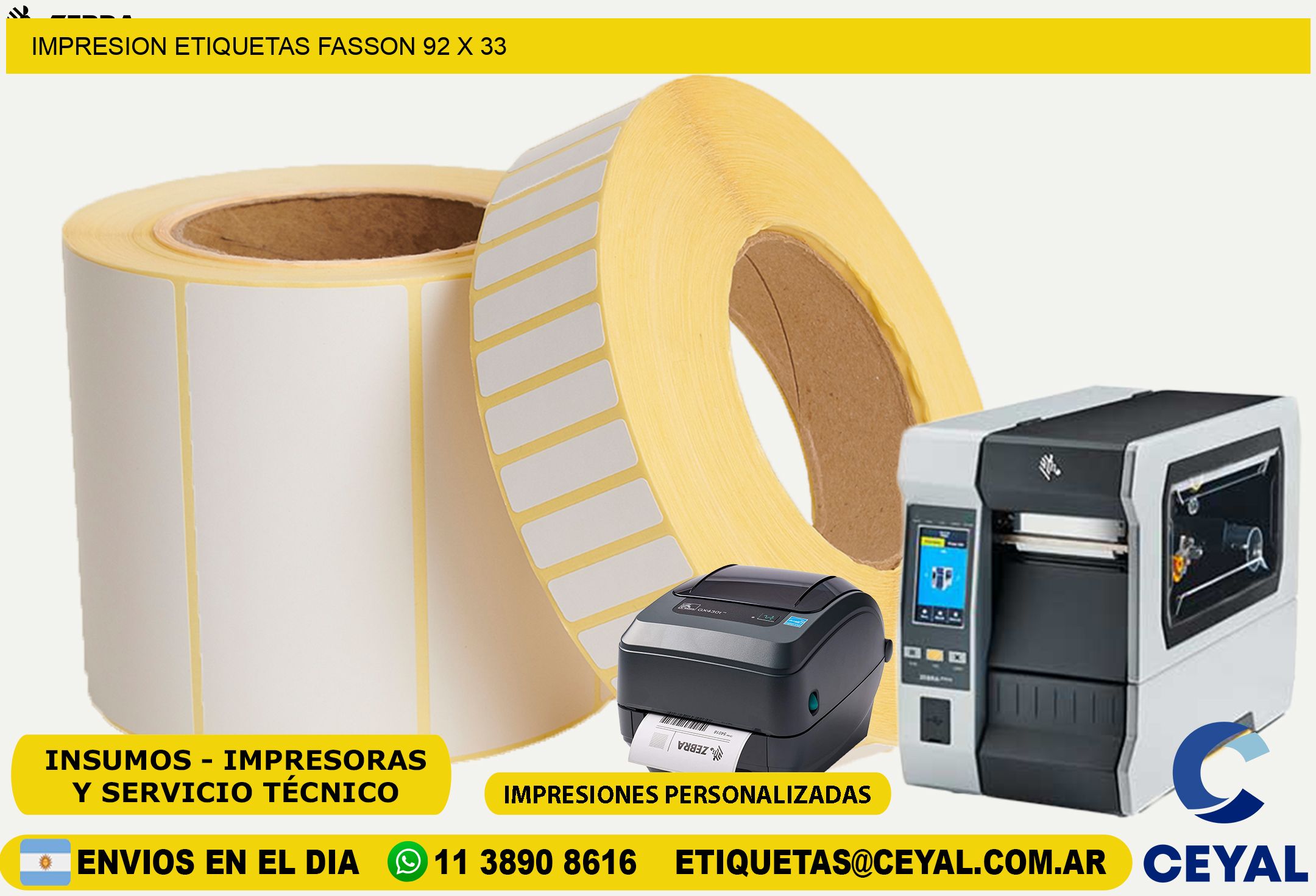 IMPRESION ETIQUETAS FASSON 92 x 33