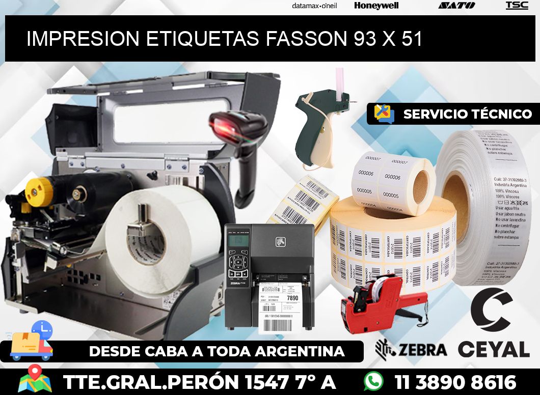 IMPRESION ETIQUETAS FASSON 93 x 51