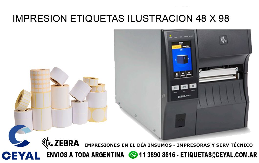 IMPRESION ETIQUETAS ILUSTRACION 48 x 98