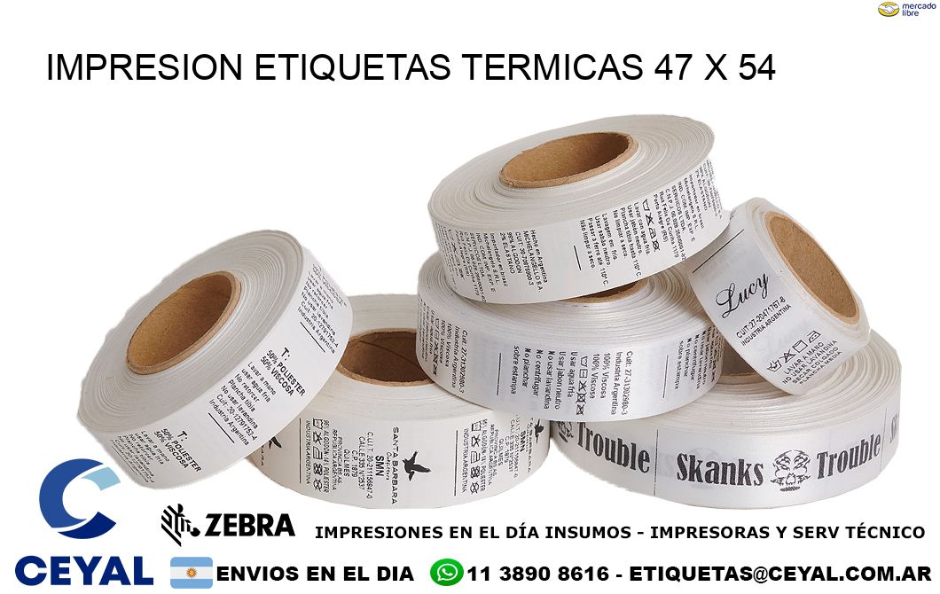 IMPRESION ETIQUETAS TERMICAS 47 x 54