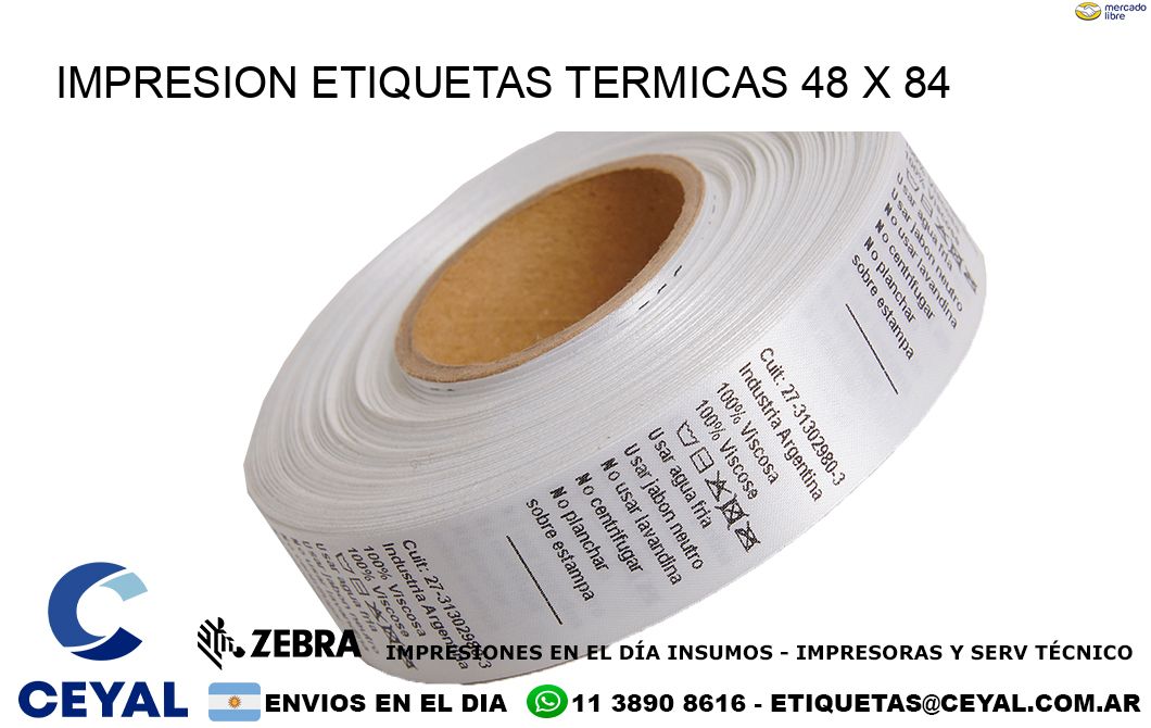IMPRESION ETIQUETAS TERMICAS 48 x 84