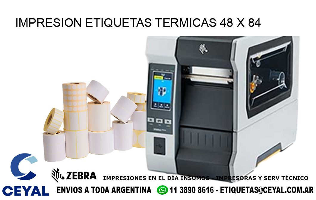 IMPRESION ETIQUETAS TERMICAS 48 x 84