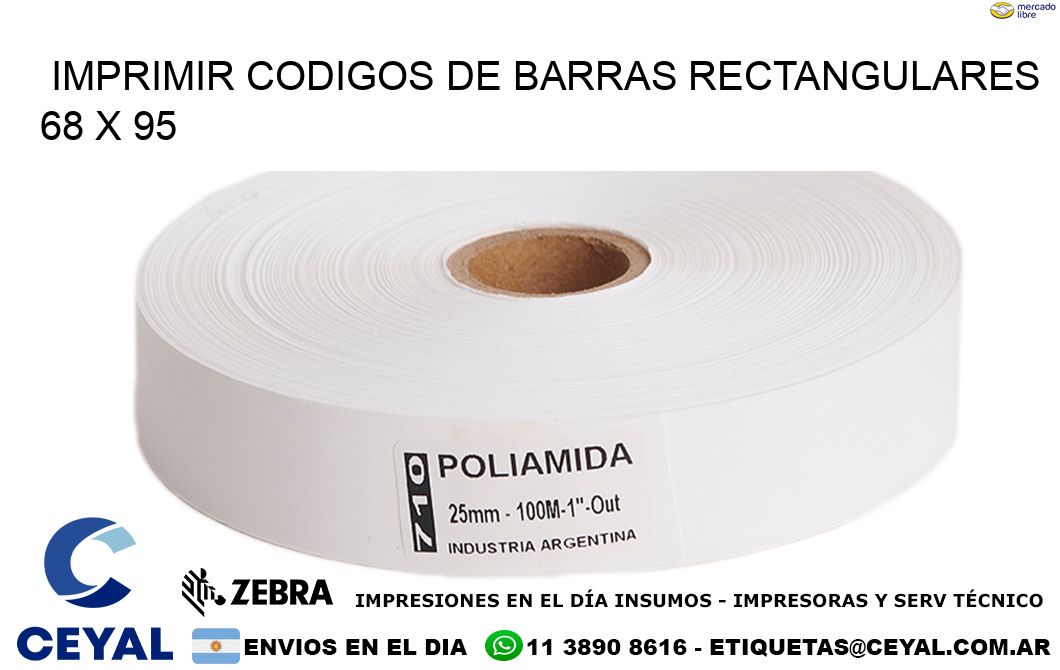IMPRIMIR CODIGOS DE BARRAS RECTANGULARES 68 x 95