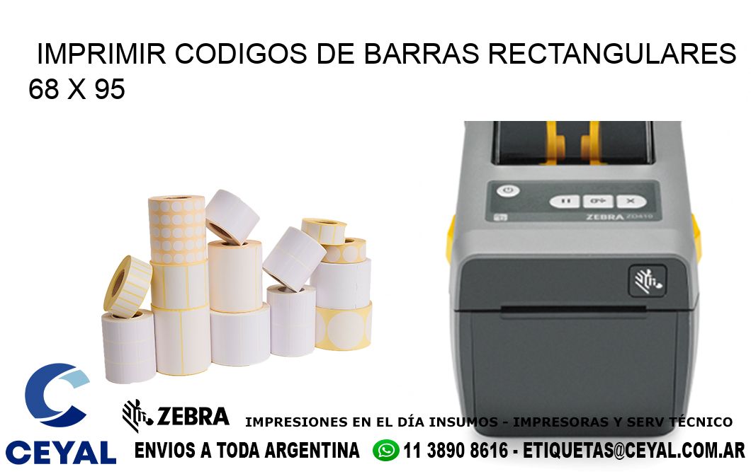 IMPRIMIR CODIGOS DE BARRAS RECTANGULARES 68 x 95