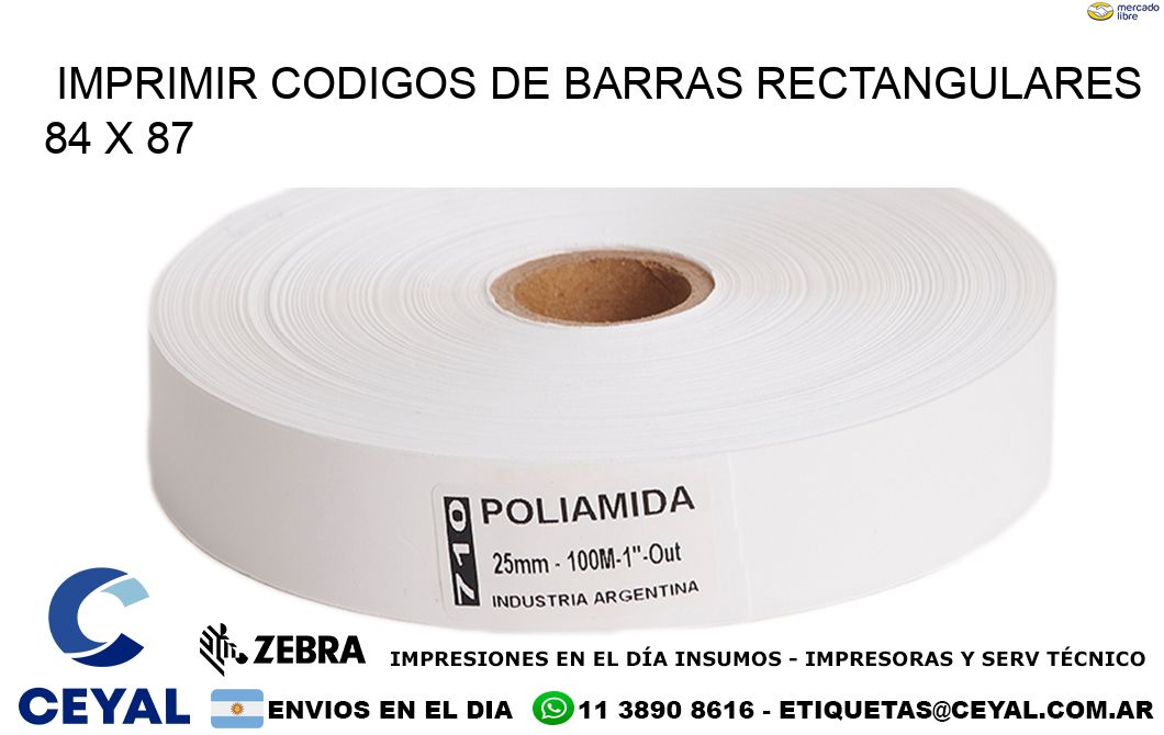 IMPRIMIR CODIGOS DE BARRAS RECTANGULARES 84 x 87