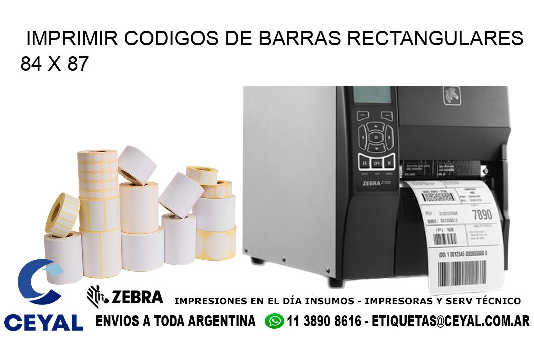 IMPRIMIR CODIGOS DE BARRAS RECTANGULARES 84 x 87