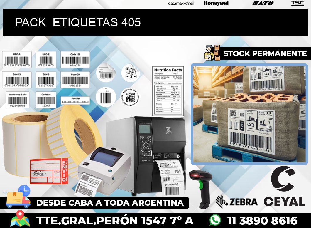 PACK  ETIQUETAS 405