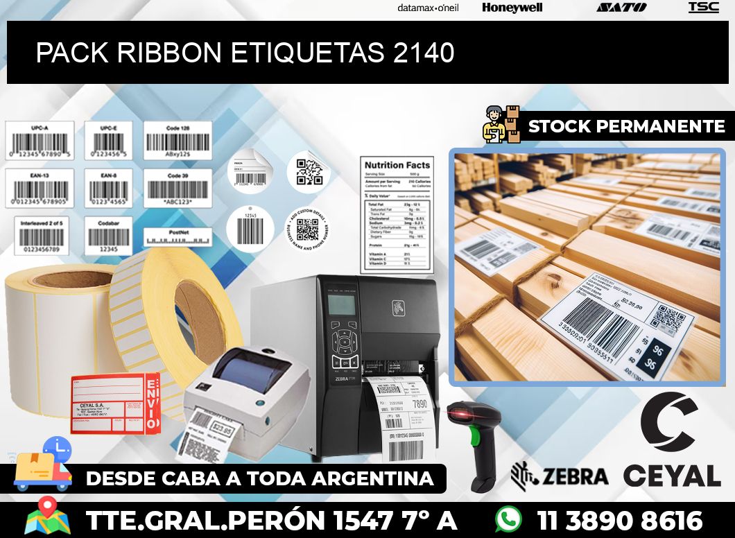 PACK RIBBON ETIQUETAS 2140