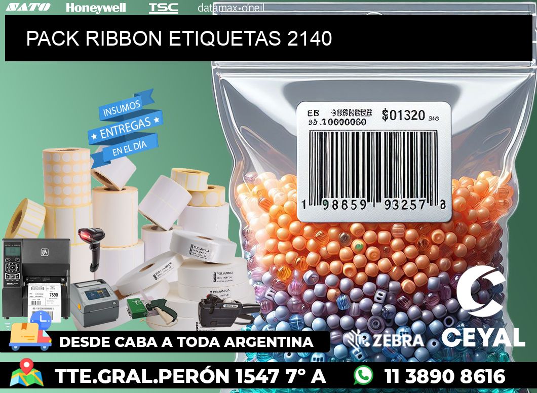 PACK RIBBON ETIQUETAS 2140