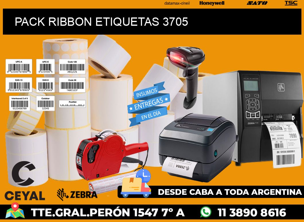 PACK RIBBON ETIQUETAS 3705