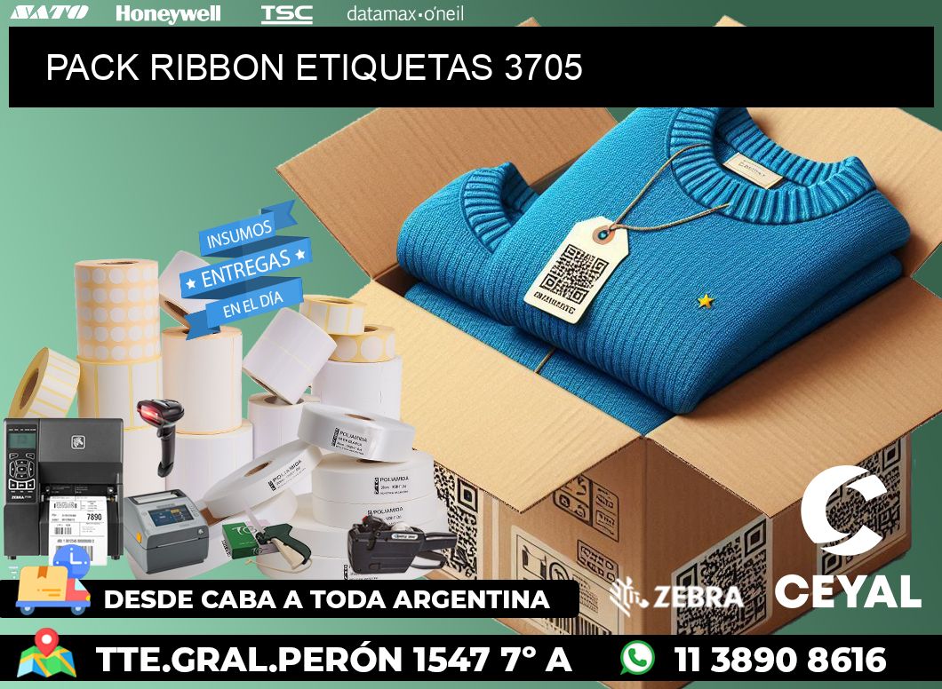 PACK RIBBON ETIQUETAS 3705