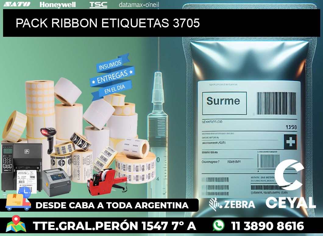 PACK RIBBON ETIQUETAS 3705