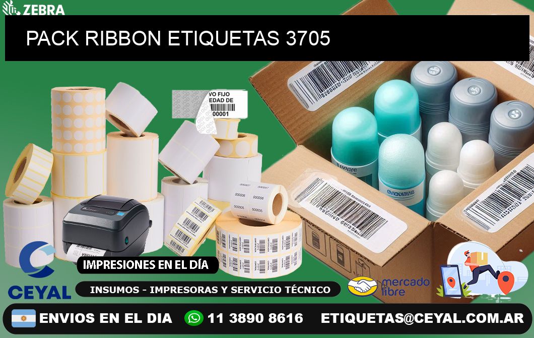 PACK RIBBON ETIQUETAS 3705