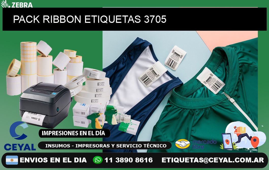 PACK RIBBON ETIQUETAS 3705