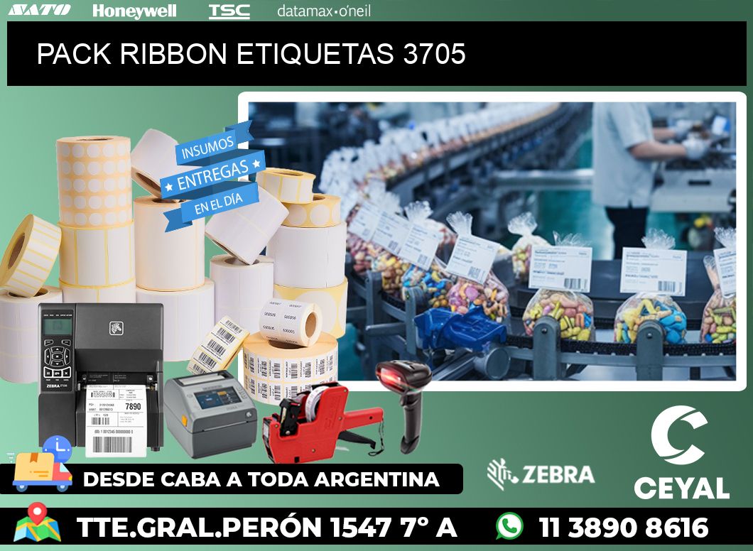 PACK RIBBON ETIQUETAS 3705