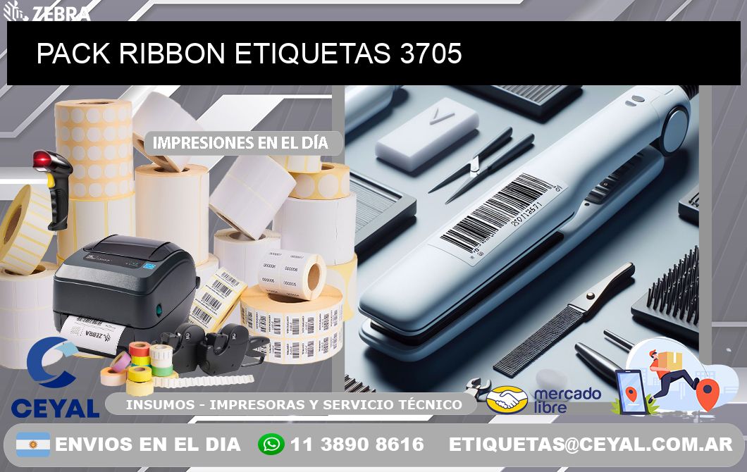 PACK RIBBON ETIQUETAS 3705