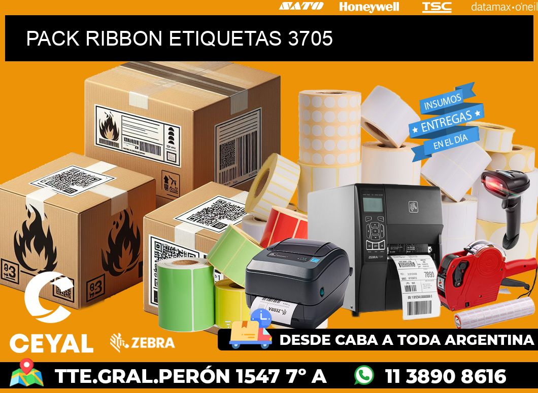 PACK RIBBON ETIQUETAS 3705