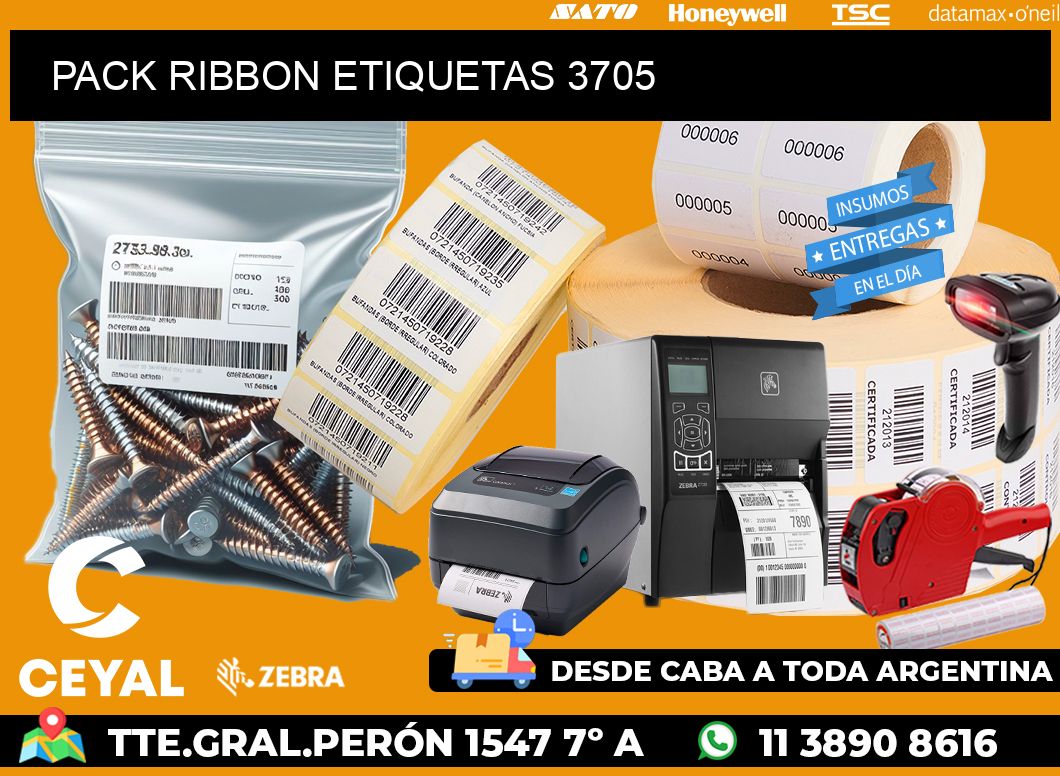 PACK RIBBON ETIQUETAS 3705