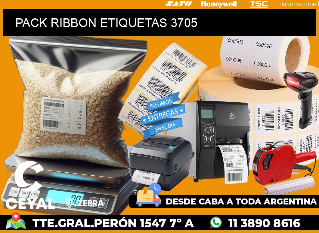 PACK RIBBON ETIQUETAS 3705