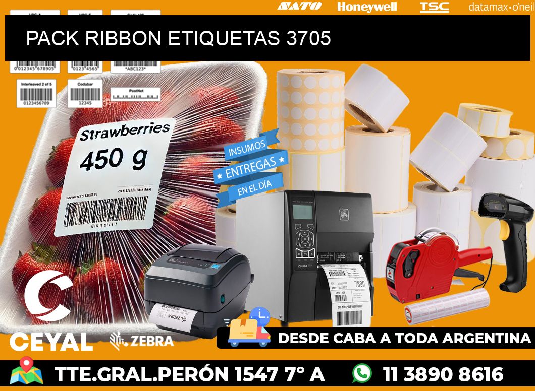 PACK RIBBON ETIQUETAS 3705