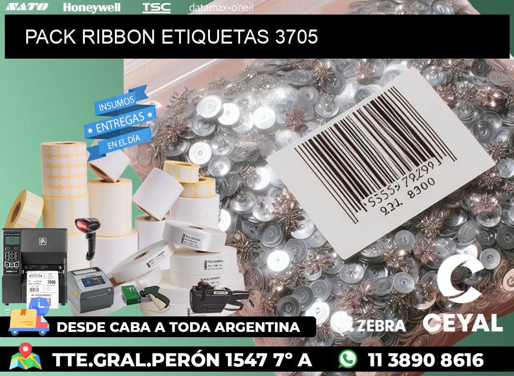 PACK RIBBON ETIQUETAS 3705