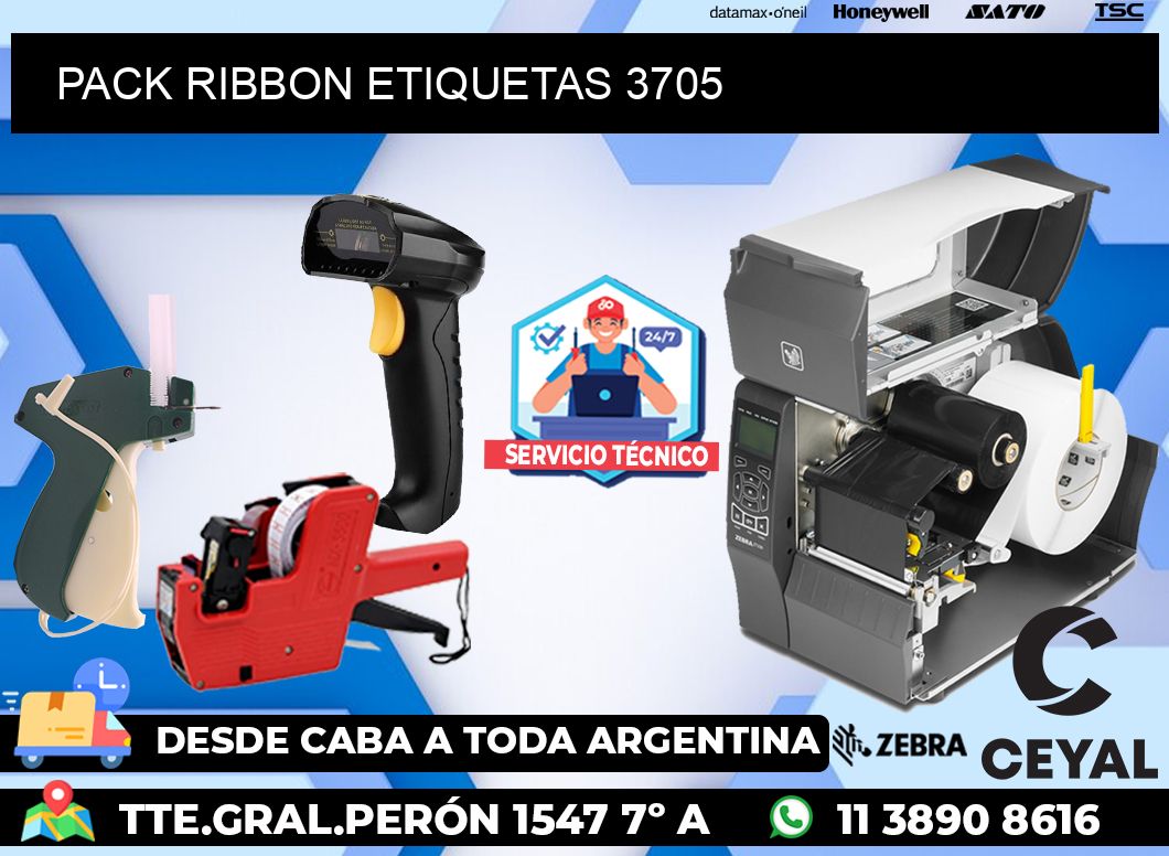 PACK RIBBON ETIQUETAS 3705