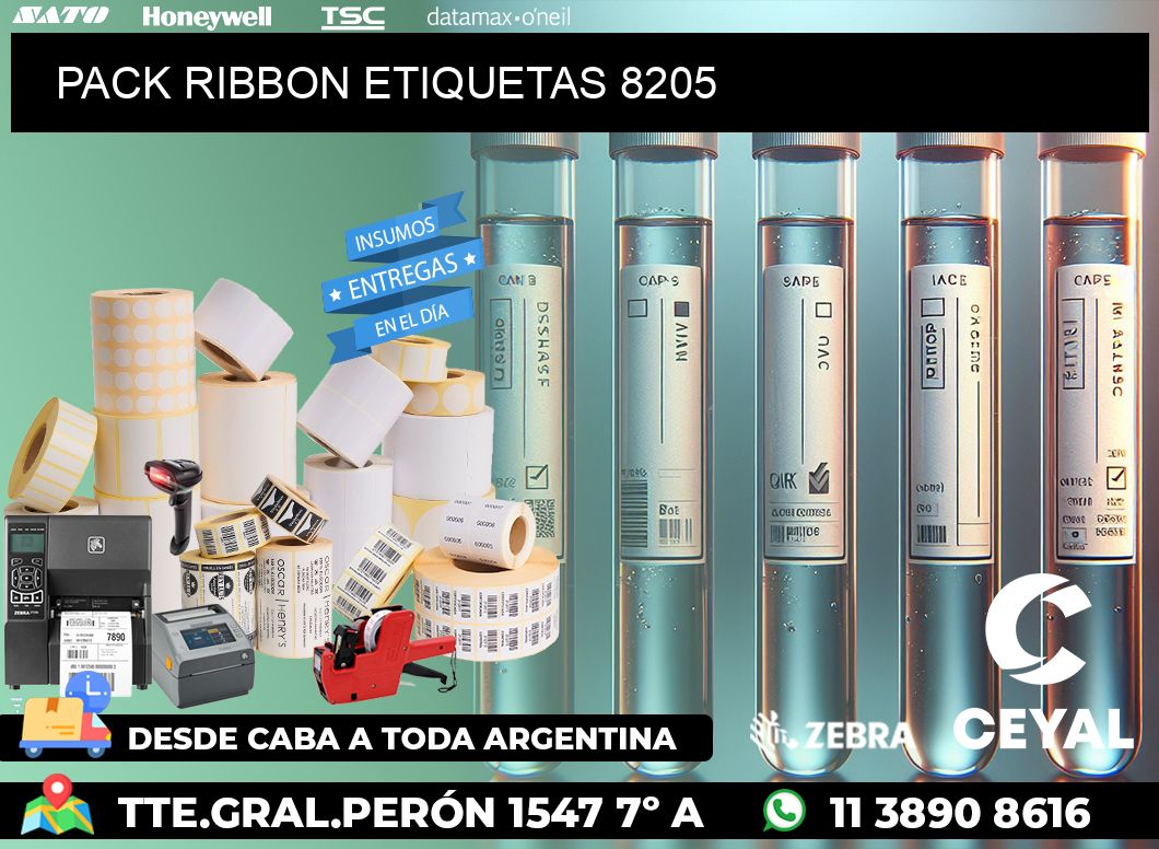 PACK RIBBON ETIQUETAS 8205