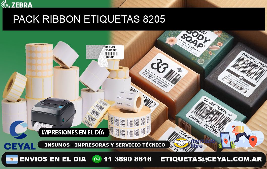 PACK RIBBON ETIQUETAS 8205