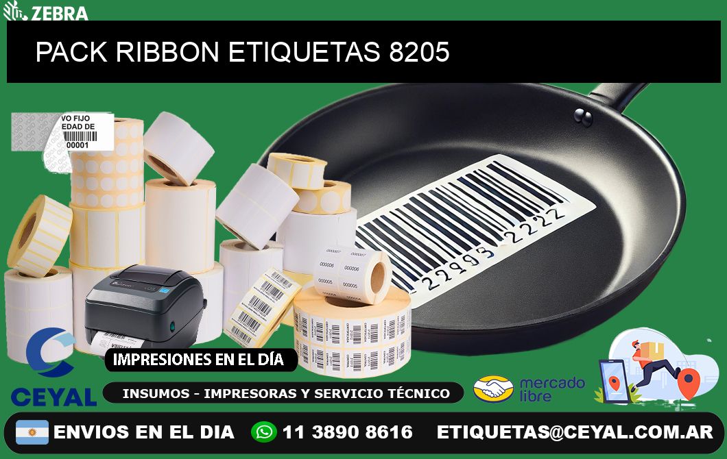 PACK RIBBON ETIQUETAS 8205