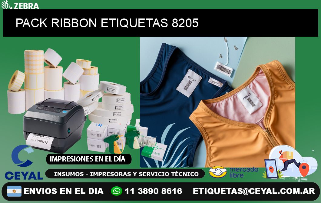 PACK RIBBON ETIQUETAS 8205