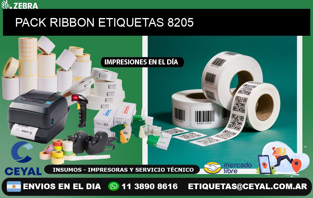 PACK RIBBON ETIQUETAS 8205