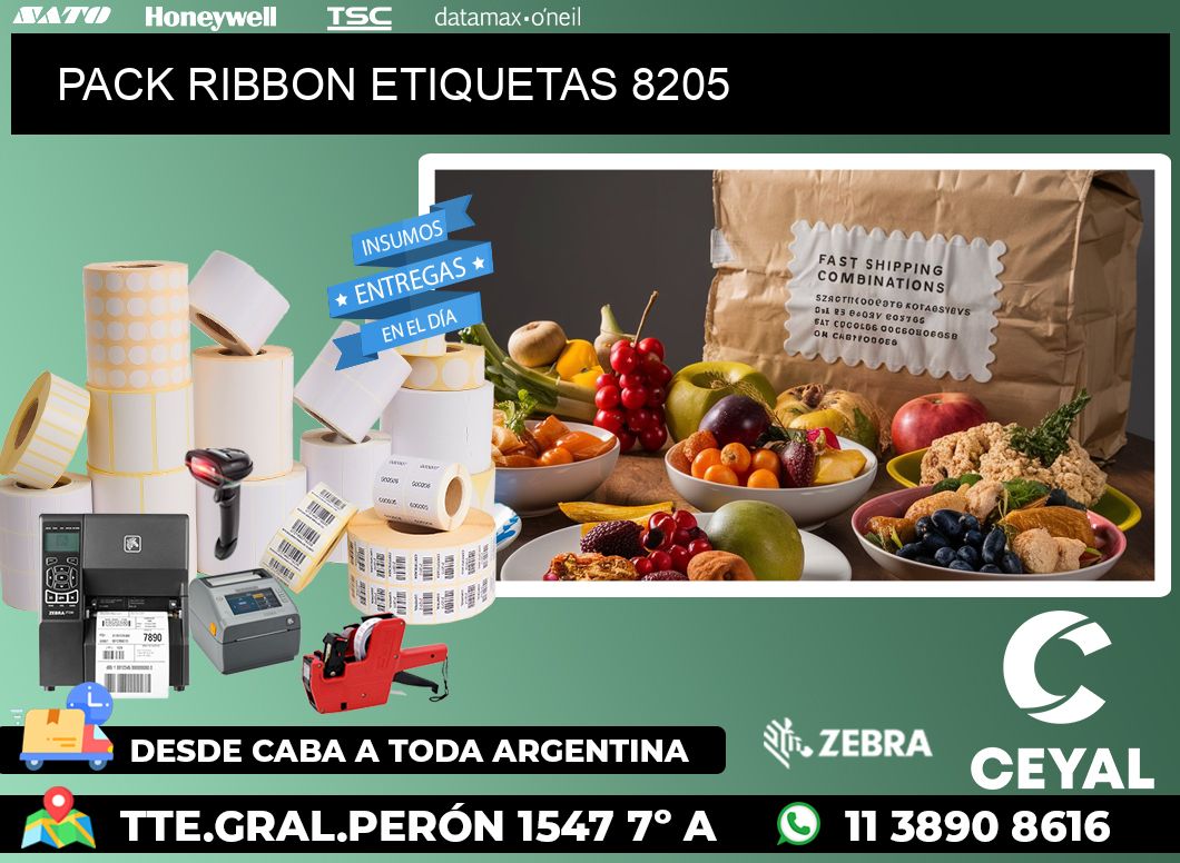 PACK RIBBON ETIQUETAS 8205