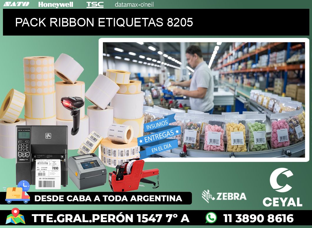 PACK RIBBON ETIQUETAS 8205