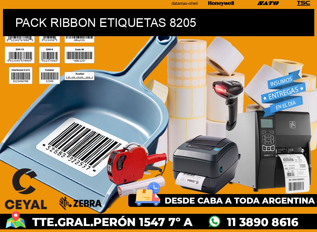 PACK RIBBON ETIQUETAS 8205