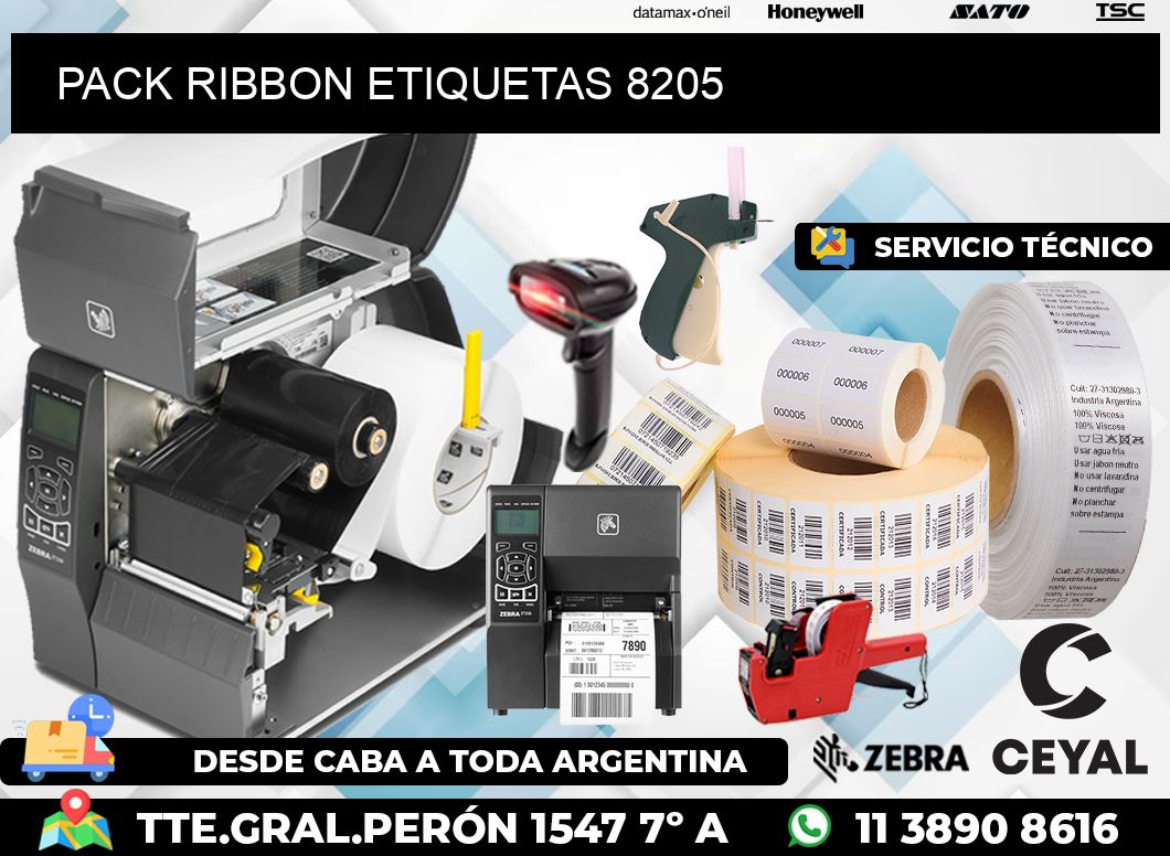 PACK RIBBON ETIQUETAS 8205