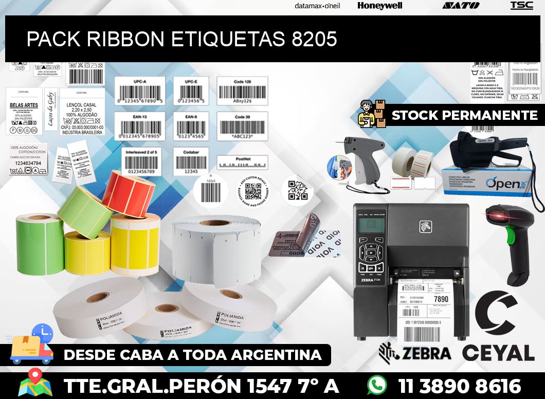 PACK RIBBON ETIQUETAS 8205