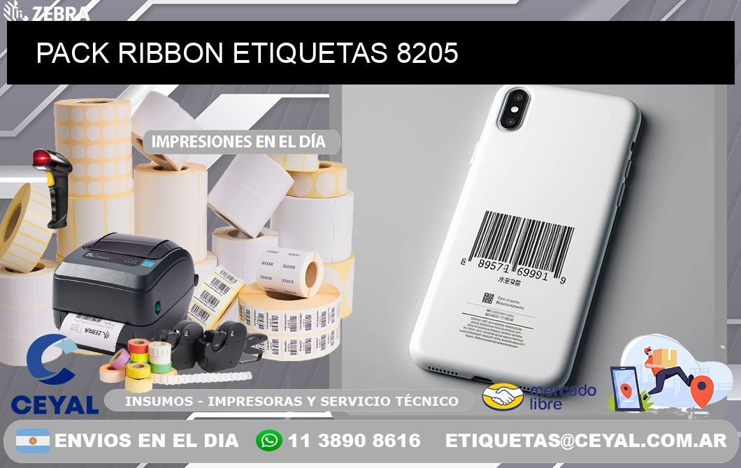 PACK RIBBON ETIQUETAS 8205