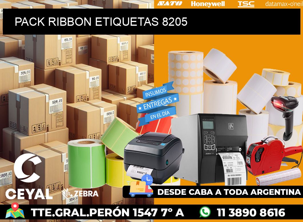 PACK RIBBON ETIQUETAS 8205