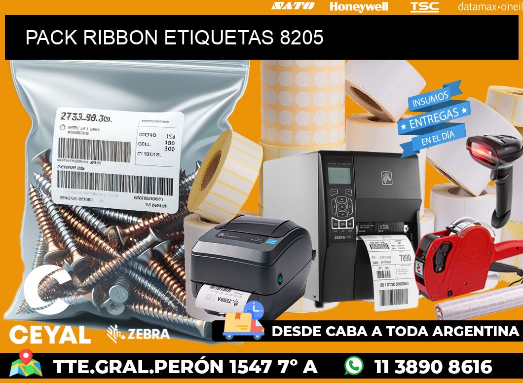 PACK RIBBON ETIQUETAS 8205