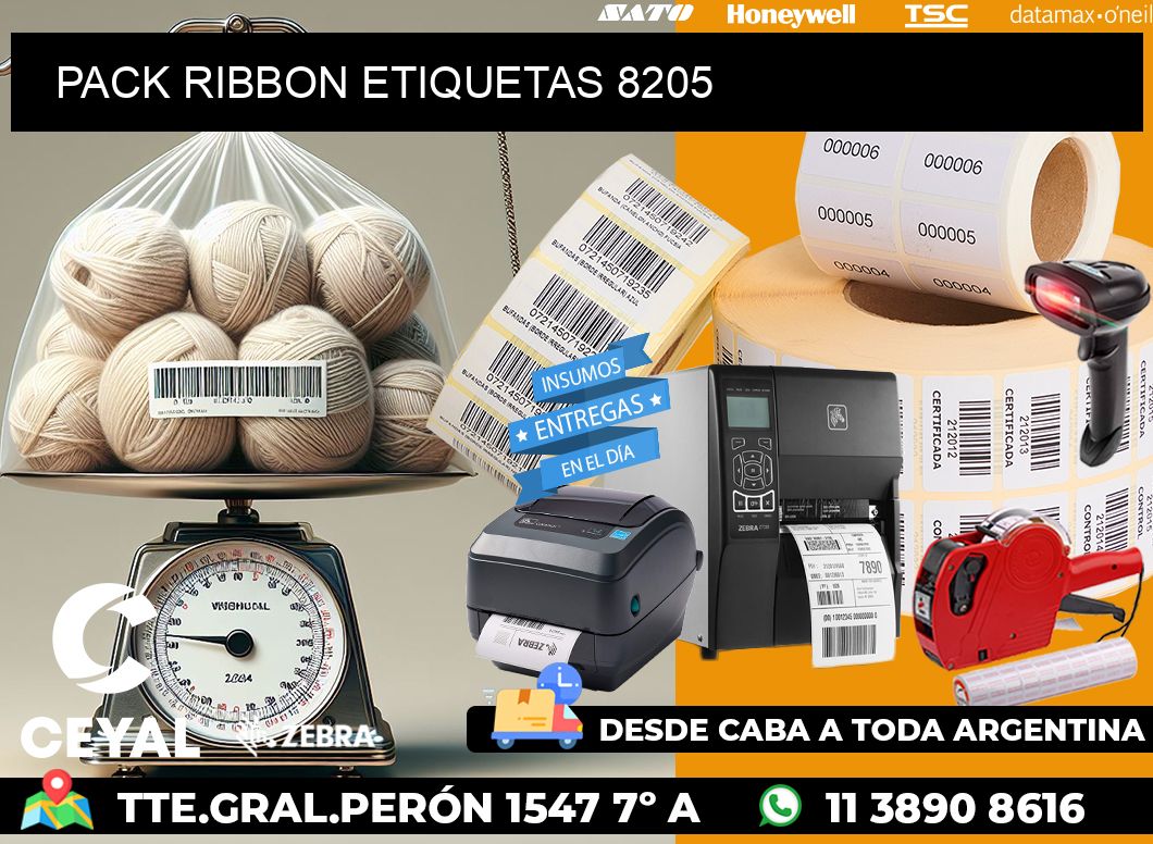 PACK RIBBON ETIQUETAS 8205