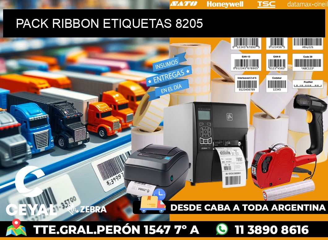 PACK RIBBON ETIQUETAS 8205