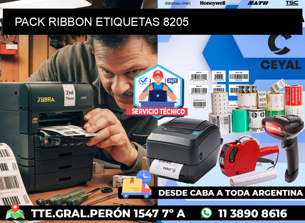 PACK RIBBON ETIQUETAS 8205