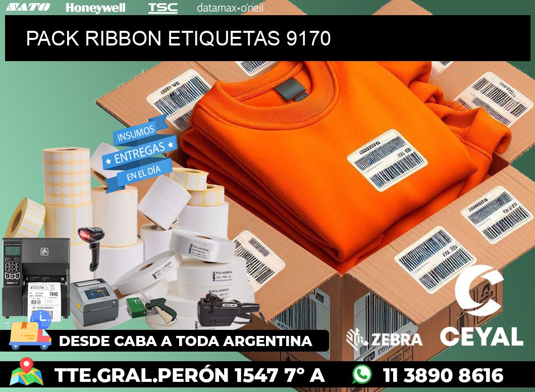 PACK RIBBON ETIQUETAS 9170