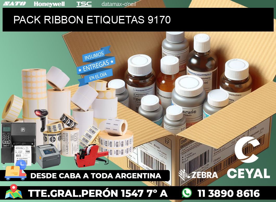 PACK RIBBON ETIQUETAS 9170