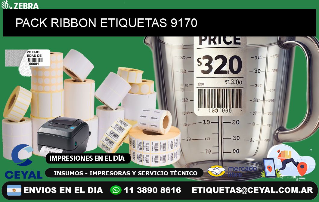 PACK RIBBON ETIQUETAS 9170