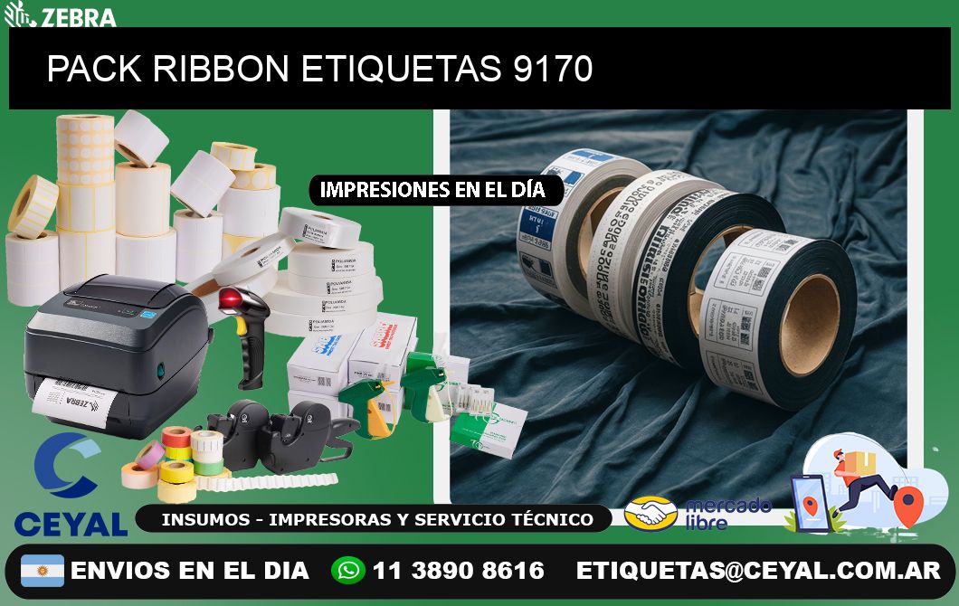 PACK RIBBON ETIQUETAS 9170