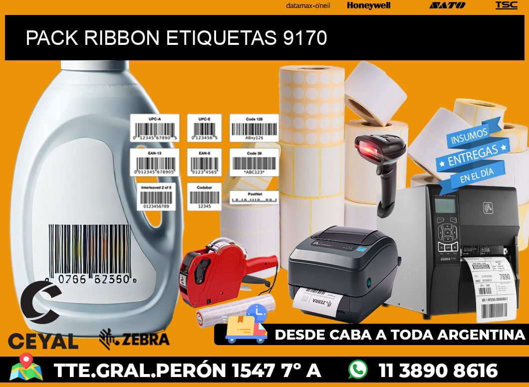PACK RIBBON ETIQUETAS 9170