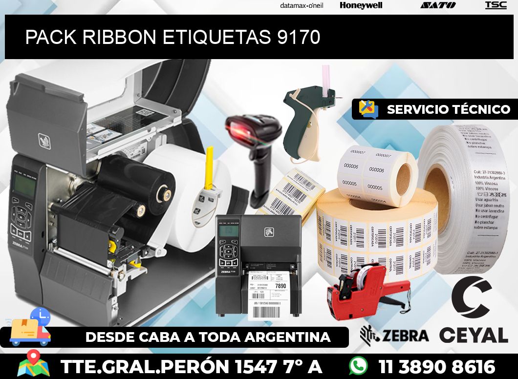 PACK RIBBON ETIQUETAS 9170