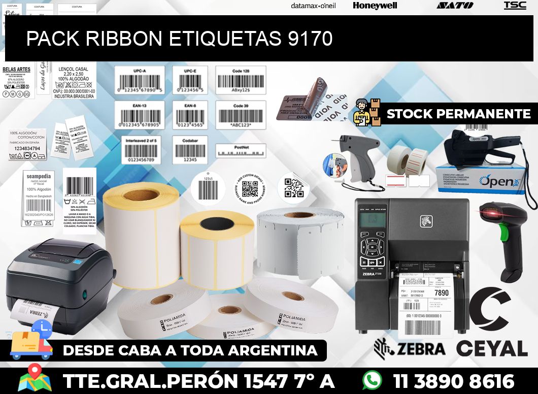 PACK RIBBON ETIQUETAS 9170