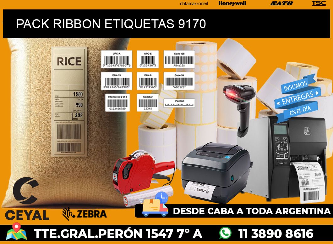 PACK RIBBON ETIQUETAS 9170